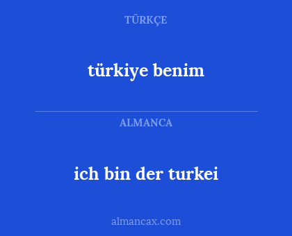 ich bin der turkei - türkiye benim