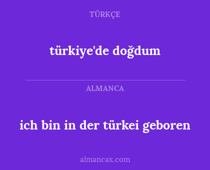 türkiye'de doğdum - ich bin in der türkei geboren