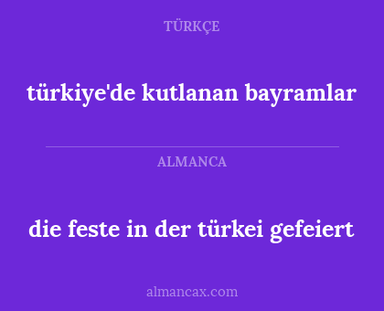 die feste in der türkei gefeiert - türkiye'de kutlanan bayramlar