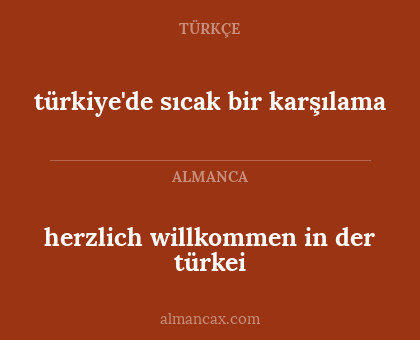 herzlich willkommen in der türkei - türkiye'de sıcak bir karşılama