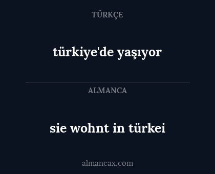 türkiye'de yaşıyor - sie wohnt in türkei