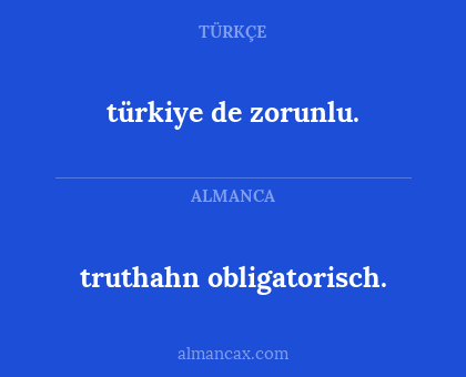 truthahn obligatorisch. - türkiye de zorunlu.