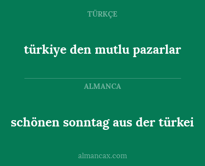 türkiye den mutlu pazarlar - schönen sonntag aus der türkei