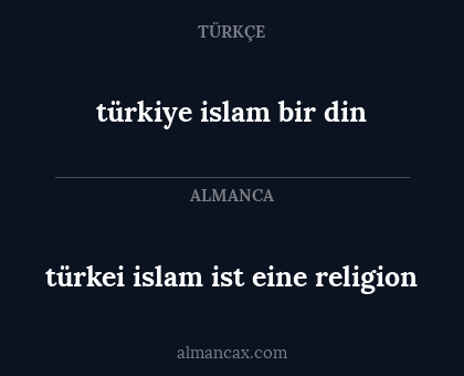türkiye islam bir din - türkei islam ist eine religion