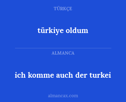 türkiye oldum - ich komme auch der turkei