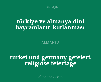 turkei und germany gefeiert religiöse feiertage - türkiye ve almanya dini bayramların kutlanması