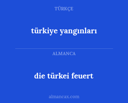 türkiye yangınları - die türkei feuert