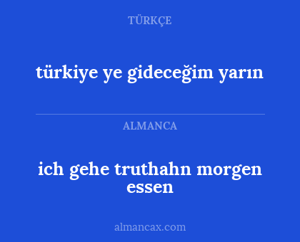 türkiye ye gideceğim yarın - ich gehe truthahn morgen essen
