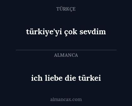 türkiye'yi çok sevdim - ich liebe die türkei