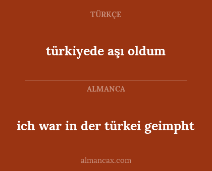ich war in der türkei geimpht - türkiyede aşı oldum