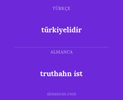truthahn ist - türkiyelidir
