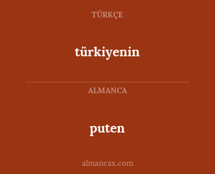türkiyenin - puten