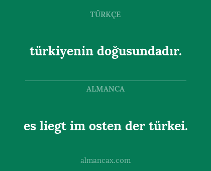 türkiyenin doğusundadır. - es liegt im osten der türkei.