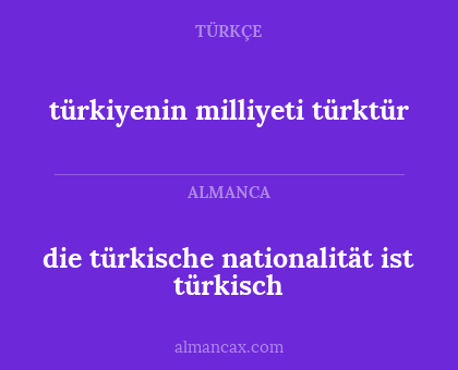die türkische nationalität ist türkisch - türkiyenin milliyeti türktür