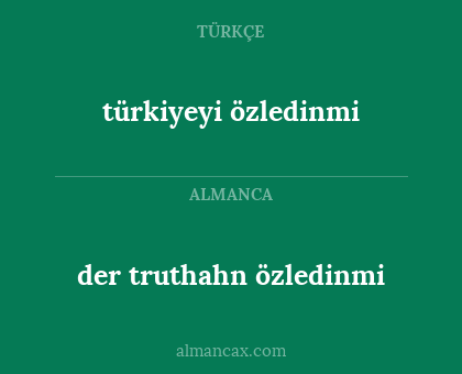 der truthahn özledinmi - türkiyeyi özledinmi