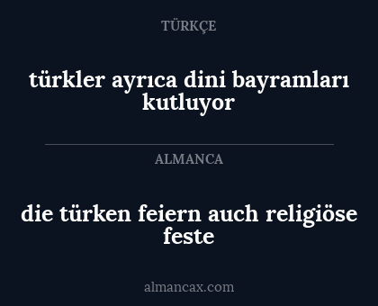 die türken feiern auch religiöse feste - türkler ayrıca dini bayramları kutluyor