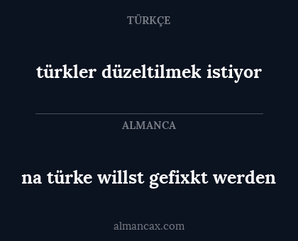 na türke willst gefixkt werden - türkler düzeltilmek istiyor