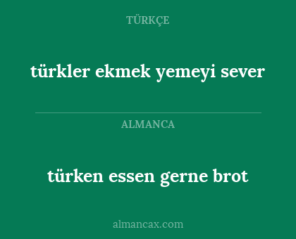 türkler ekmek yemeyi sever - türken essen gerne brot