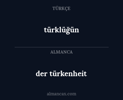 türklüğün - der türkenheit