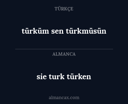 sie turk türken - türküm sen türkmüsün