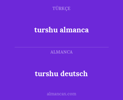 turshu deutsch - turshu almanca