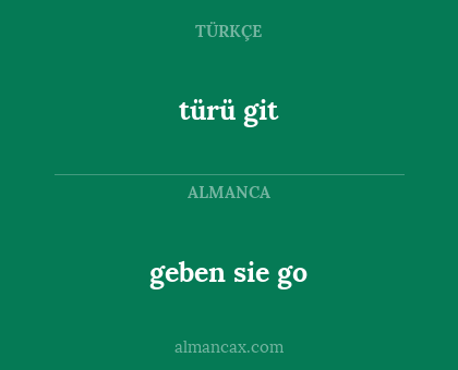 türü git - geben sie go
