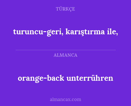 orange-back unterrühren - turuncu-geri, karıştırma ile,