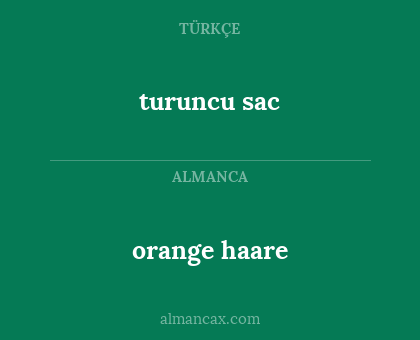 orange haare - turuncu sac