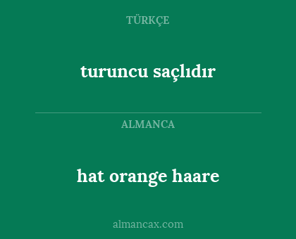 turuncu saçlıdır - hat orange haare