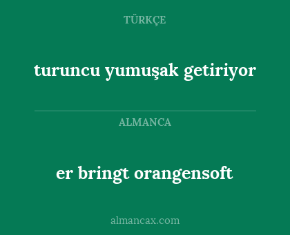 er bringt orangensoft - turuncu yumuşak getiriyor