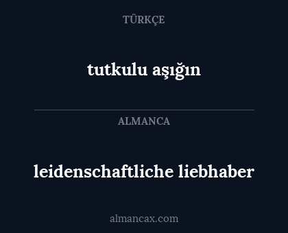 tutkulu aşığın - leidenschaftliche liebhaber