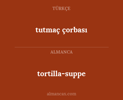 tortilla-suppe - tutmaç çorbası