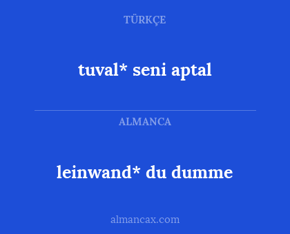 tuval* seni aptal - leinwand* du dumme