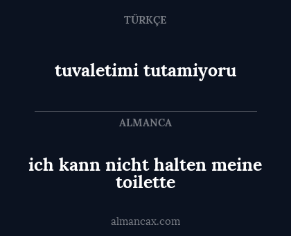 tuvaletimi tutamiyoru - ich kann nicht halten meine toilette