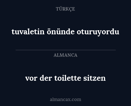 vor der toilette sitzen - tuvaletin önünde oturuyordu