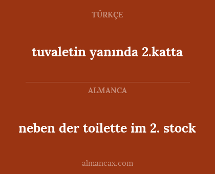 tuvaletin yanında 2.katta - neben der toilette im 2. stock
