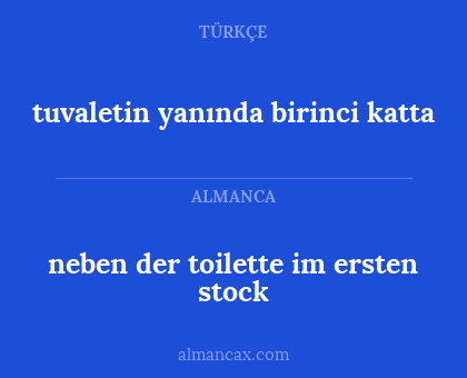 tuvaletin yanında birinci katta - neben der toilette im ersten stock
