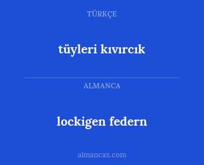 tüyleri kıvırcık - lockigen federn