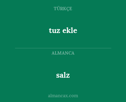 salz - tuz ekle