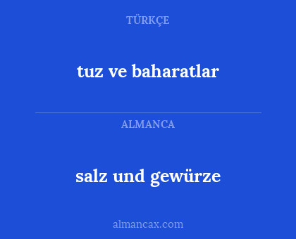 salz und gewürze - tuz ve baharatlar