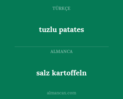 tuzlu patates - salz kartoffeln