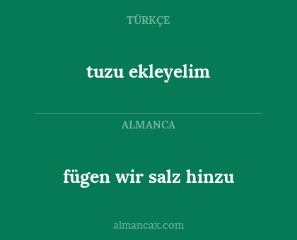 tuzu ekleyelim - fügen wir salz hinzu