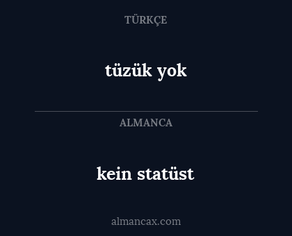 kein statüst - tüzük yok