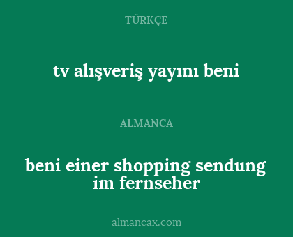 tv alışveriş yayını beni - beni einer shopping sendung im fernseher
