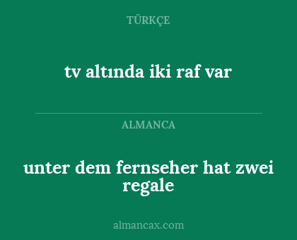 unter dem fernseher hat zwei regale - tv altında iki raf var