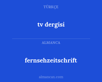 fernsehzeitschrift - tv dergisi