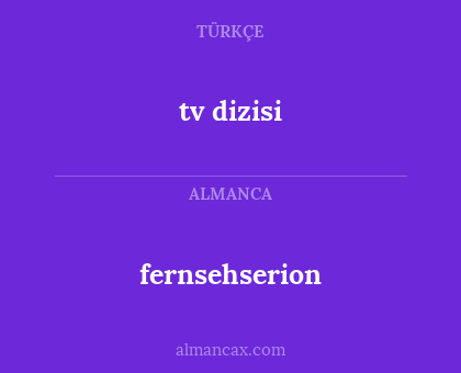 fernsehserion - tv dizisi