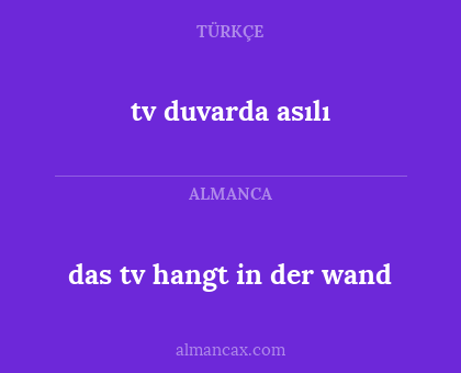 tv duvarda asılı - das tv hangt in der wand