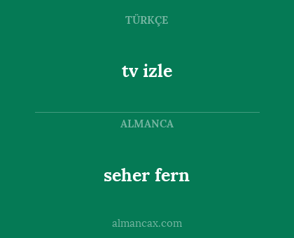 tv izle - seher fern
