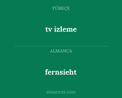 tv izleme - fernsieht